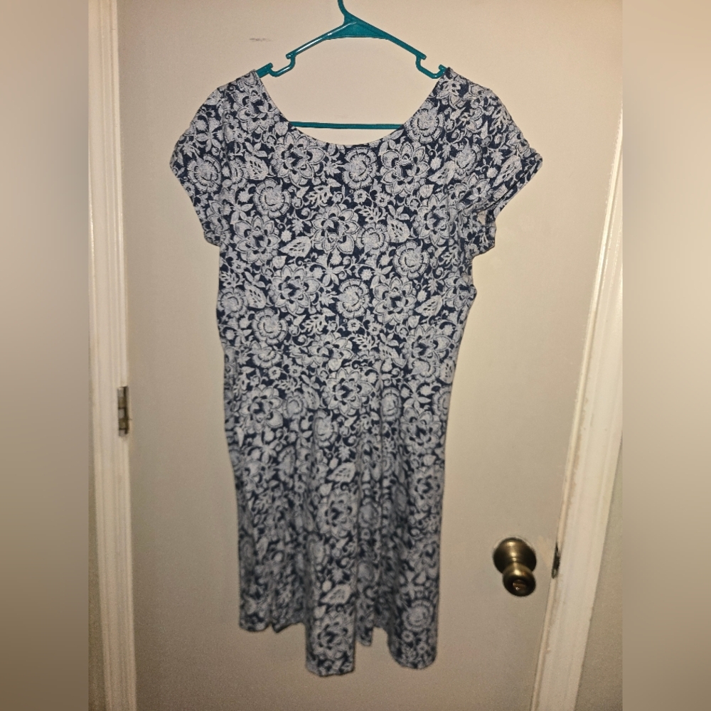 American Living Navy Floral Mini Dress